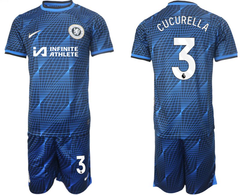 Men 2023-2024 Club Chelsea away blue #3 Soccer Jersey->real madrid jersey->Soccer Club Jersey